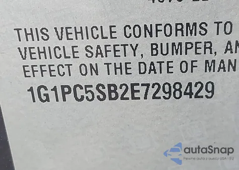 2014 Chevrolet Cruze 1Lt Auto from USA, damaged, VIN 1G1PC5SB2E7298429